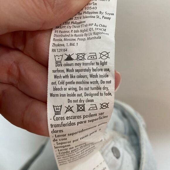 Cotton On Light Wash Distressed Denim Skirt Sz 2 - Picture 7 of 11